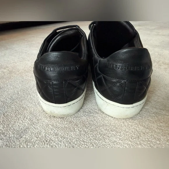 Burberry Quilted Leather Sneakers – Black with White Soles - Picture 4 of 7